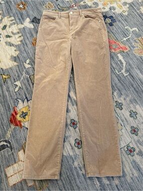 Talbots Pants Women's 12 Corduroy Straight Leg Pant Beige Sparkle Gold Casual